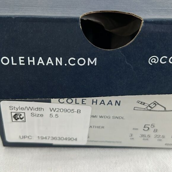 Cole Haan Francine Demi Sandals- Black Leagther- Size 5.5 B- NIB - Picture 6 of 6